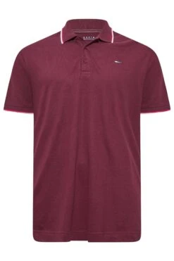 BadRhino Big & Tall Windsor Wine Red Tipped Red Polo Shirt -Menswear Mode Sales Store c5a5cc87 5fa4 47 207412 X