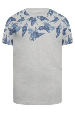 BadRhino Big & Tall Grey Hawaiian Print T-Shirt 5 BadRhino Big & Tall Grey Hawaiian Print T-Shirt -Menswear Mode Sales Store c6216df6 a6b1 4d 207978 X