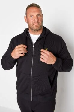 LYLE & SCOTT Big & Tall Black Zip Through Hoodie