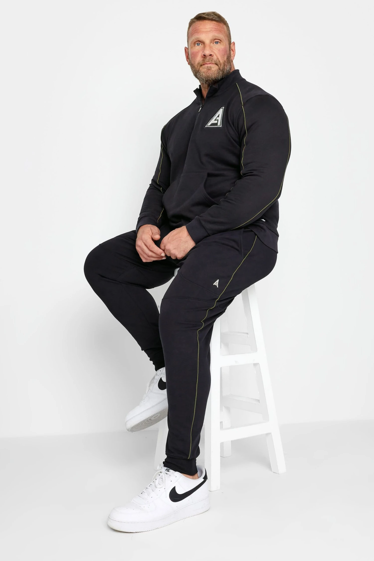 STUDIO A Big & Tall Black Joggers 2 STUDIO A Big & Tall Black Joggers - Image 2