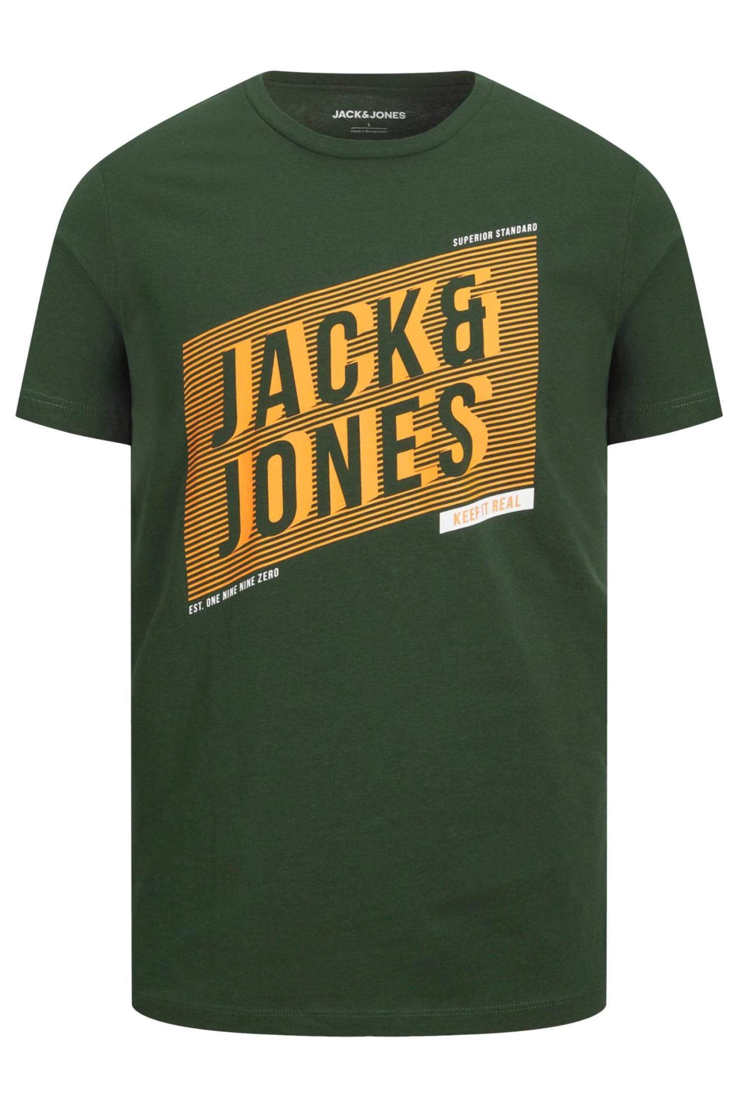 JACK & JONES Big & Tall Green Logo Printed T-Shirt 2 JACK & JONES Big & Tall Green Logo Printed T-Shirt - Image 2