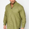 BadRhino Big & Tall Moss Green Long Sleeve Oxford Shirt