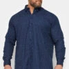 D555 Big & Tall Dark Blue Dot Print Shirt