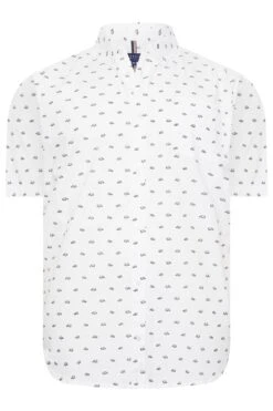 BadRhino Big & Tall White Jeep Print Poplin Shirt -Menswear Mode Sales Store cf888316 9f5e 41 208039 X