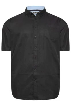 D555 Big & Tall Black Short Sleeve Oxford Shirt -Menswear Mode Sales Store cffddcf3 1343 4a 207582 X
