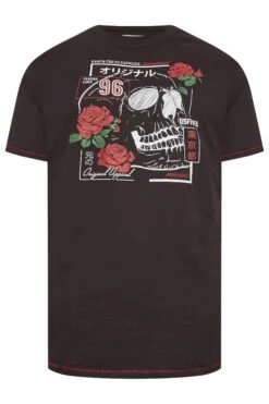 D555 Big & Tall Black Couture Skull Print T-Shirt -Menswear Mode Sales Store d0526be6 6af2 49 208399 X