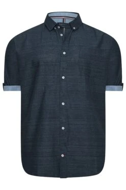 BadRhino Big & Tall Navy Blue Slub Shirt 5 BadRhino Big & Tall Navy Blue Slub Shirt -Menswear Mode Sales Store d355cbd4 6a20 4f 208012 X