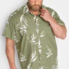JACK & JONES Big & Tall Khaki Green Floral Print Shirt