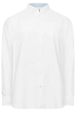 D555 Big & Tall White Long Sleeve Oxford Shirt -Menswear Mode Sales Store d4949346 a7f8 48 207591 X