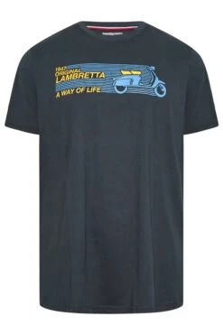 LAMBRETTA Big & Tall Navy Blue Scooter Print T-Shirt -Menswear Mode Sales Store d49d5ccf 92db 43 207810 X