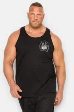 BadRhino Big & Tall Black 'Death Valley' Slogan Vest Top