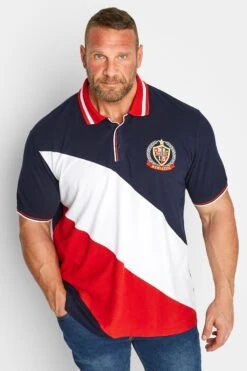 BadRhino Big & Tall Red & White Stripe Polo Shirt