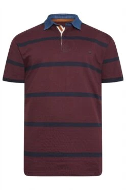 KAM Big & Tall Burgundy Red Denim Collar Polo Shirt -Menswear Mode Sales Store d5ca3d79 dd04 4a 208453 X