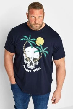 BadRhino Big & Tall Navy Blue Summer Vibes T-Shirt