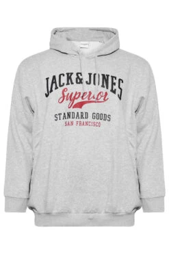 JACK & JONES Big & Tall Grey Logo Sweat Hoodie 5 JACK & JONES Big & Tall Grey Logo Sweat Hoodie -Menswear Mode Sales Store d83bc3fd 825d 4a 206413 X