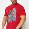 KAM Big & Tall Red Santa Biker Christmas T-Shirt