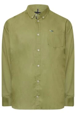 BadRhino Big & Tall Moss Green Long Sleeve Oxford Shirt -Menswear Mode Sales Store d9e999e1 48f9 4e 207373 X