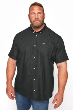 BadRhino Big & Tall Black Short Sleeve Oxford Shirt