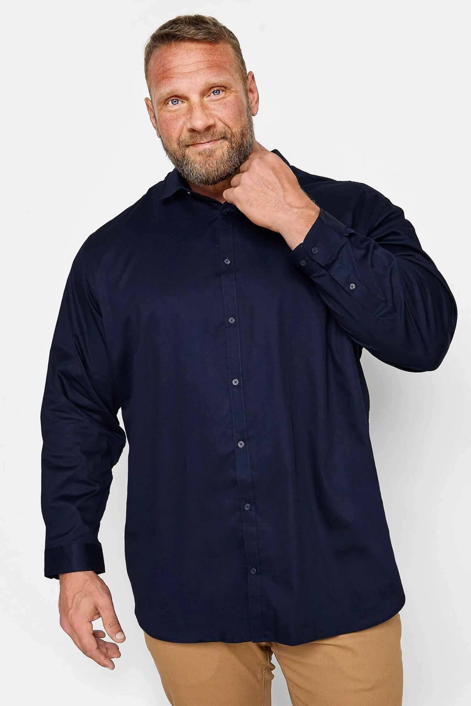 JACK & JONES Big & Tall Navy Blue Shirt 1 JACK & JONES Big & Tall Navy Blue Shirt