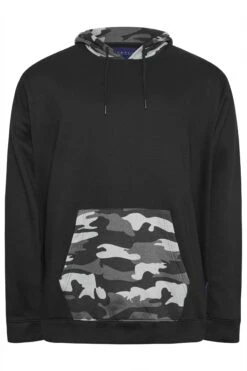 BadRhino Big & Tall Black Camouflage Print Hoodie -Menswear Mode Sales Store dcfddf98 4407 4e 208725 X