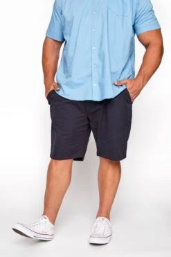 BadRhino Big & Tall Navy Blue Stretch Chino Shorts