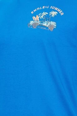BadRhino Big & Tall Cobalt Blue 'Endless Summer' Slogan T-Shirt -Menswear Mode Sales Store dd5854b3 5894 40 207968 Z