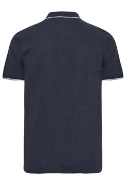BadRhino Big & Tall Navy Blue Tipped Core Polo Shirt -Menswear Mode Sales Store ddbeb987 9481 41 203793 YR