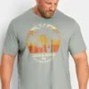 JACK & JONES Big & Tall Grey Palm Tree Logo Print T-Shirt