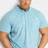 LAMBRETTA Big & Tall Light Blue Target Print Polo Shirt