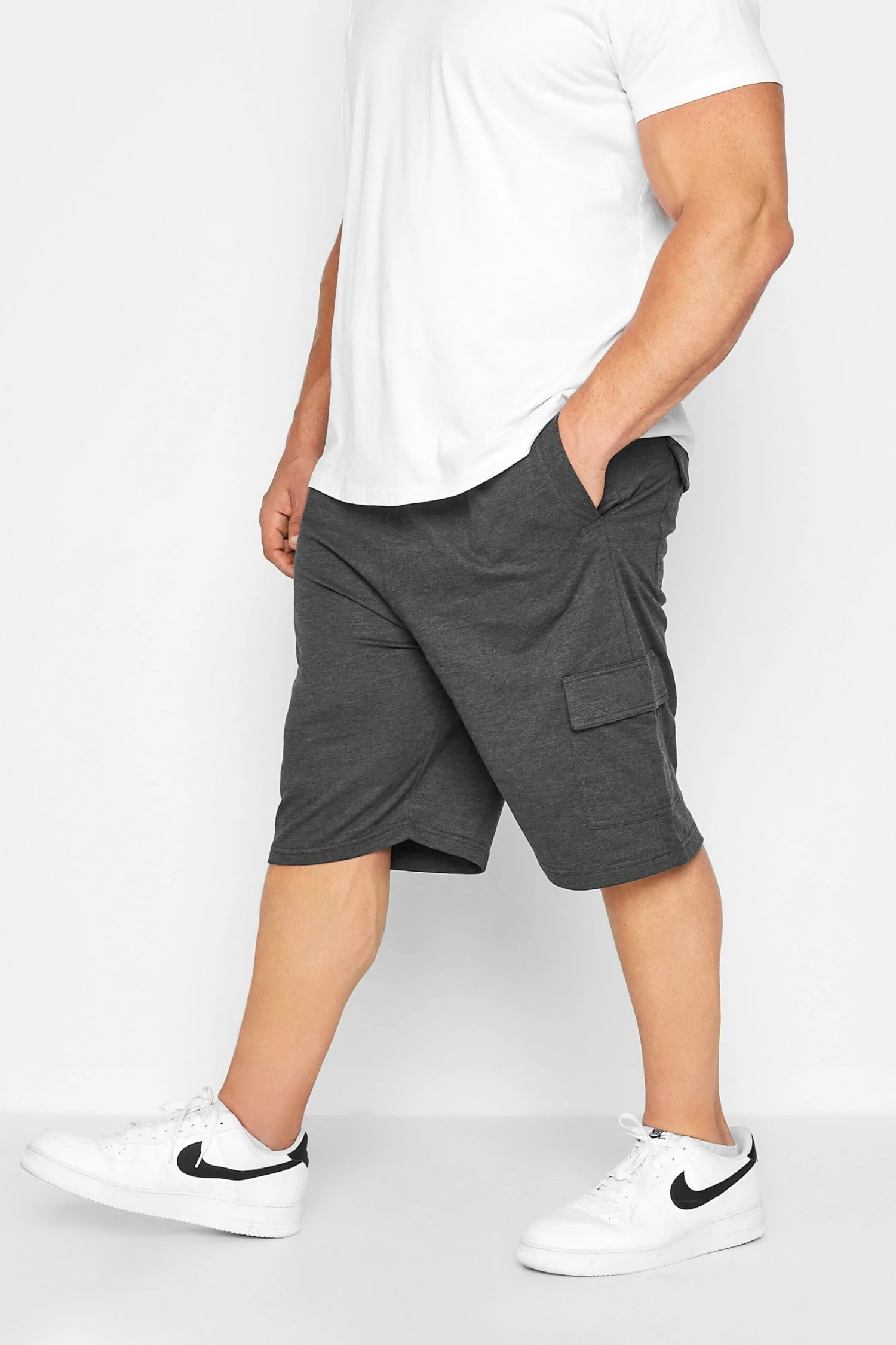 KAM Big & Tall Charcoal Grey Cargo Lounge Shorts 2 KAM Big & Tall Charcoal Grey Cargo Lounge Shorts - Image 2