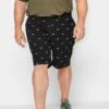 BadRhino Big & Tall Black Shark Embroidered Stretch Chino Shorts