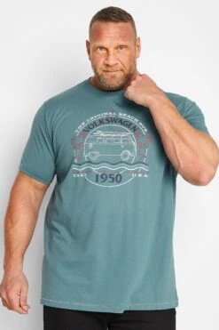 D555 Big & Tall Blue Official Volkswagen Camper Van T-Shirt