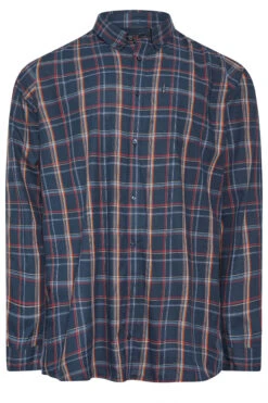 Ben Sherman Navy Blue Check Print Long Sleeve Shirt