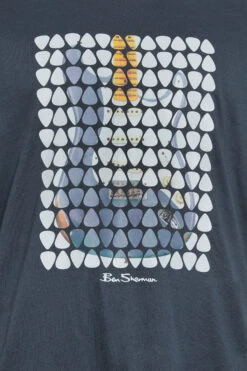 BEN SHERMAN Big & Tall Navy Blue Plectrum Print T-Shirt -Menswear Mode Sales Store e377f620 5915 4b 208349 1