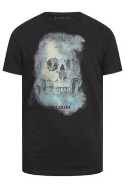 BadRhino Big & Tall Black Blurred Skull Print T-Shirt -Menswear Mode Sales Store e4374521 3e0c 4d 208742 X