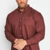 BadRhino Big & Tall Windsor Wine Red Long Sleeve Oxford Shirt