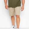 KAM Big & Tall Beige Brown Stretch Chino Shorts