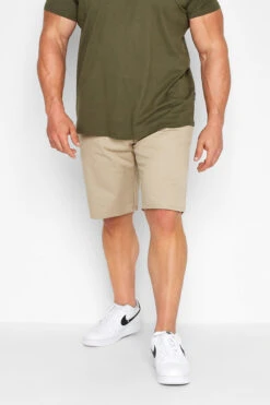 KAM Big & Tall Beige Brown Stretch Chino Shorts