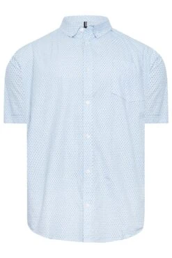 BadRhino Big & Tall White & Blue Geometric Print Poplin Shirt -Menswear Mode Sales Store e7aef9d1 e569 4d 208023 X