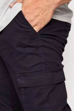 BadRhino Big & Tall Navy Blue Stretch Combat Cargo Trousers -Menswear Mode Sales Store e7eee08f fb3f 45 204908 D