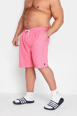 U.S. POLO ASSN. Big & Tall Pink Swim Shorts