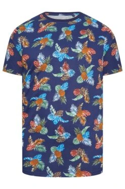 BadRhino Big & Tall Navy Blue Pineapple Print T-Shirt -Menswear Mode Sales Store e8755577 edd1 49 207995 X