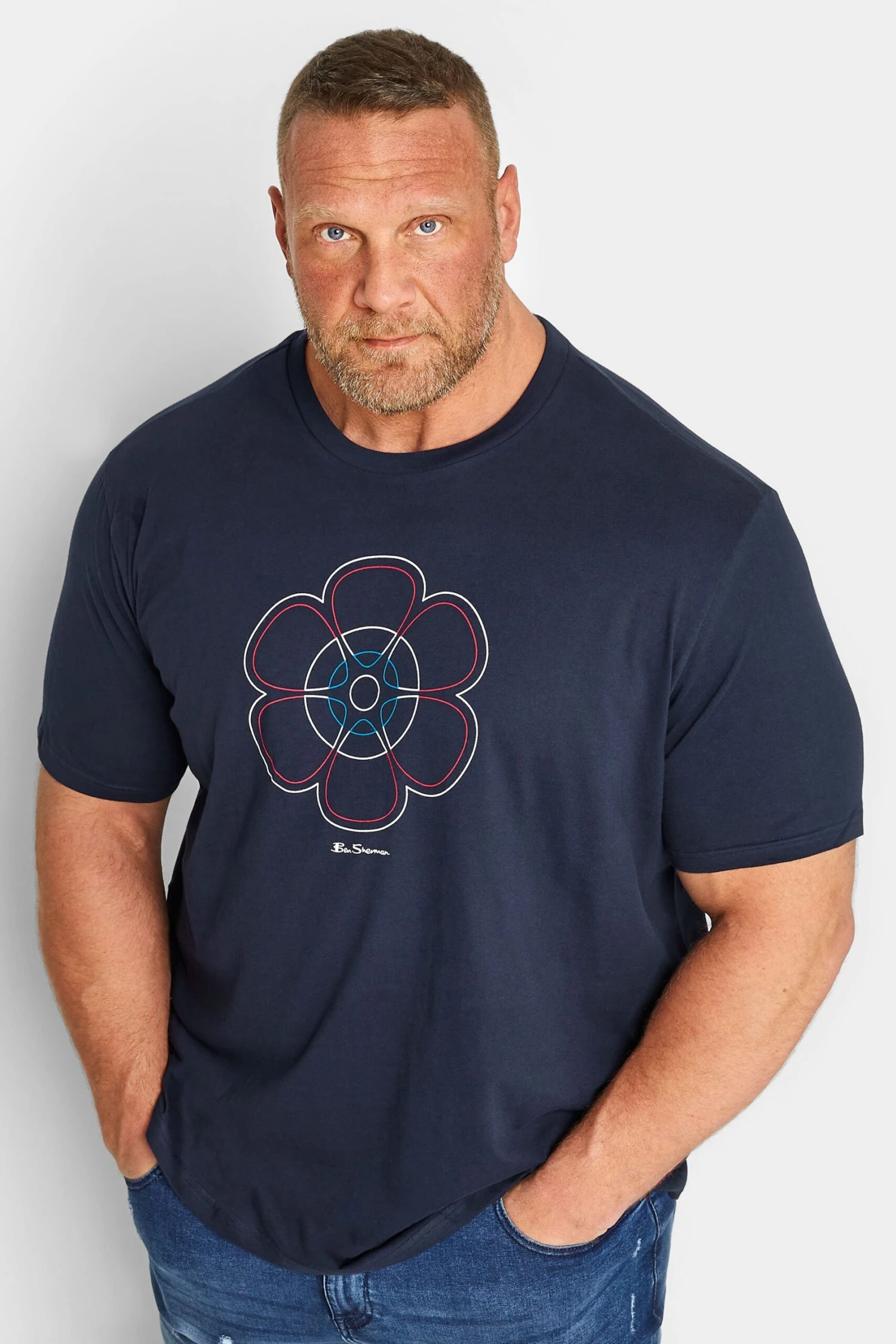 BEN SHERMAN Big & Tall Blue 60th Anniversary T-Shirt 1 BEN SHERMAN Big & Tall Blue 60th Anniversary T-Shirt