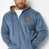 KAM Big & Tall Blue 'Original' Zip Through Hoodie