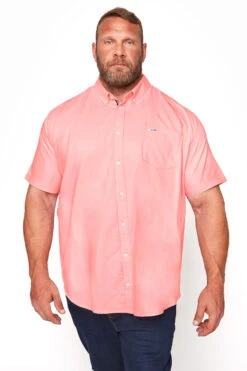 BadRhino Big & Tall Pink Poplin Short Sleeve Shirt