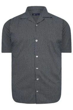 BadRhino Big & Tall Navy Blue Geometric Print Shirt -Menswear Mode Sales Store e9dceca6 3b4e 45 208020 X