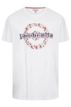 LAMBRETTA Big & Tall White 'Lambretta' Slogan T-Shirt -Menswear Mode Sales Store eacbb9c9 0d5a 46 207814 X