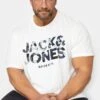 JACK & JONES Big & Tall White Camo Logo Crew Neck T-Shirt