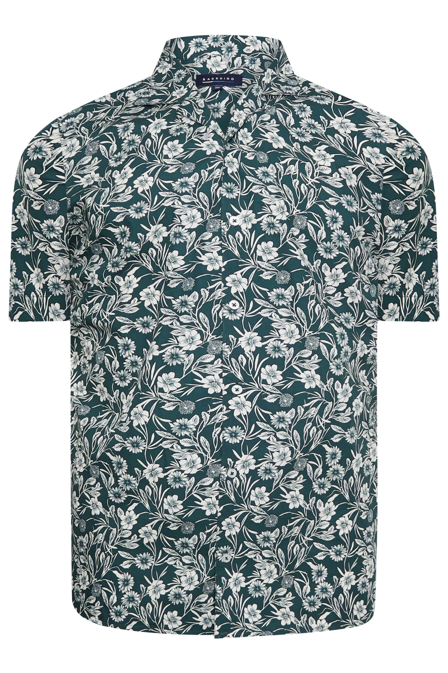 BadRhino Big & Tall Black Floral Short Sleeve Shirt 3 BadRhino Big & Tall Black Floral Short Sleeve Shirt - Image 3