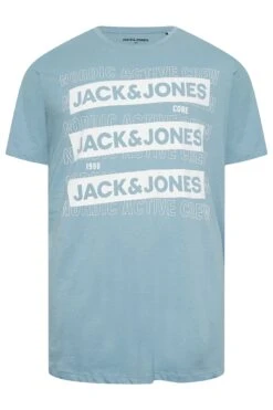 JACK & JONES Big & Tall Blue 'Nordic Active Crew' Logo T-Shirt -Menswear Mode Sales Store ee2bed4c 00b6 48 207863 XR